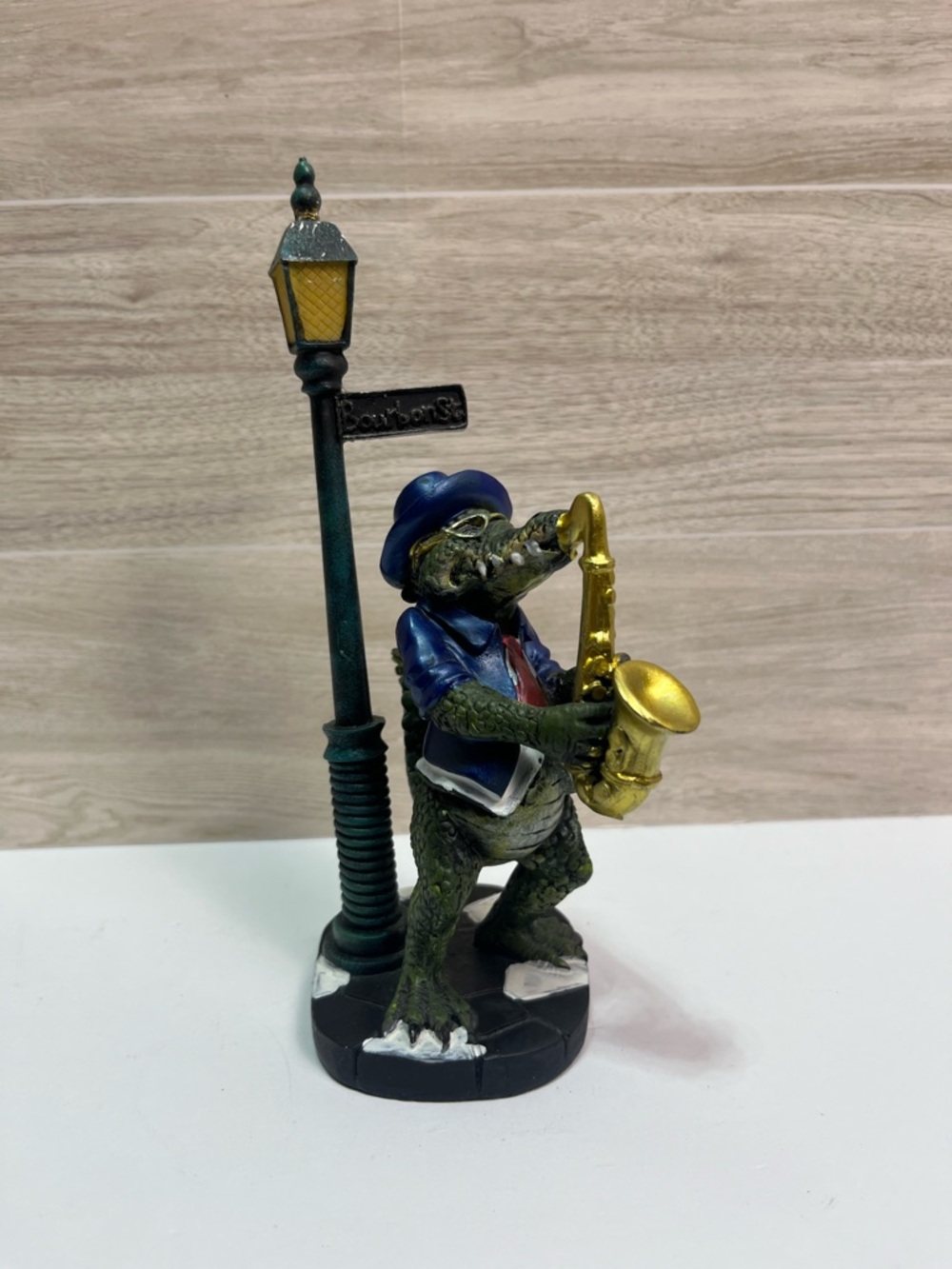 Bourbon Street Top Hat & Sax Gator Figurine